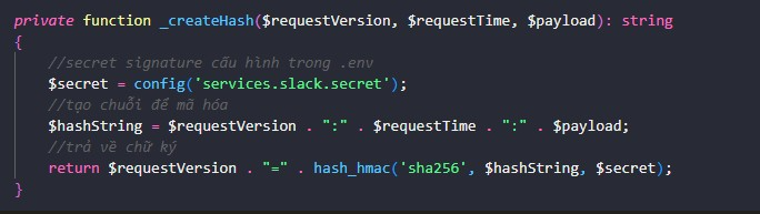 Hàm tạo chữ ký để so sánh