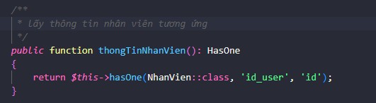 Thêm mối quan hệ vào model User có sẵn